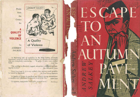 Dust jacket os the first edition of Escape to an Autumn Pavement
